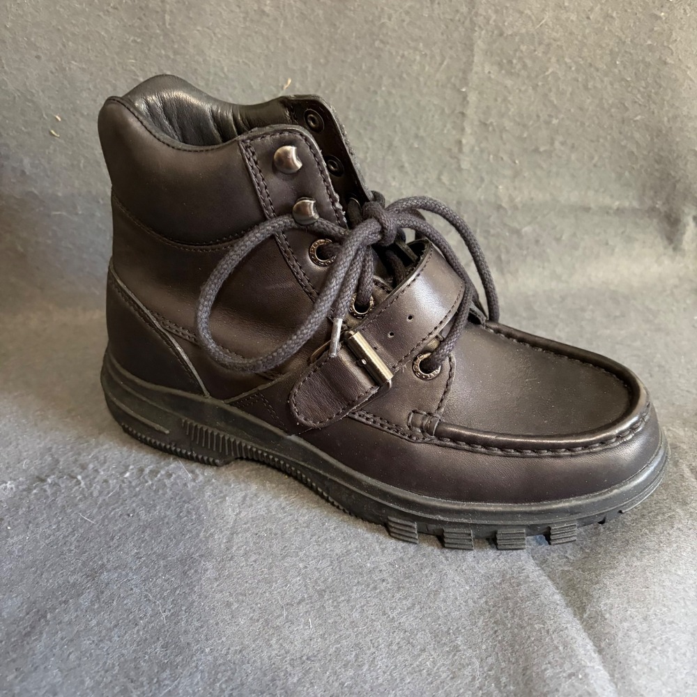 Polo Sport Ralph Lauren Buckle Boots Womens 8 Black Combat Moto Core Grunge Goth